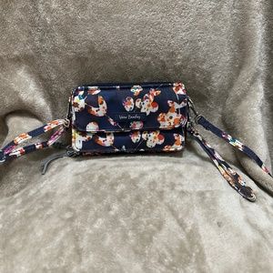 Vera Bradley RFID Blocking Wallet Crossbody- Cut Vines print